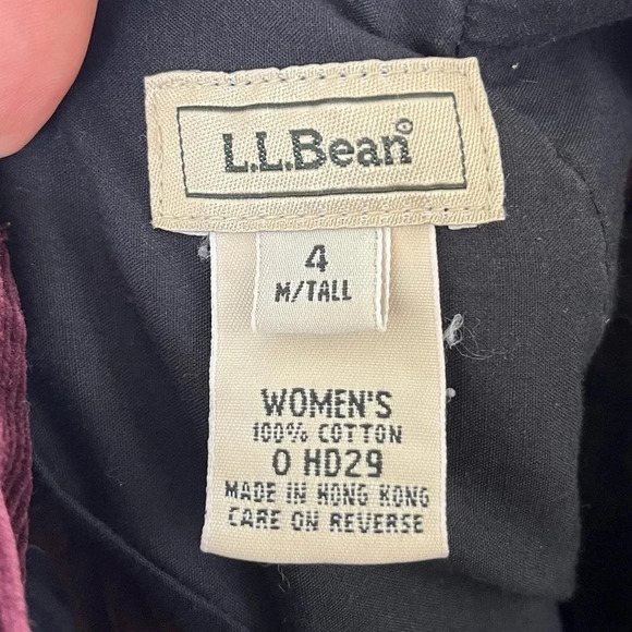LL Bean sz 4 Tall Maroon Corduroy Slacks Pants Chinos Officewear Dark Academia - Picture 6 of 8
